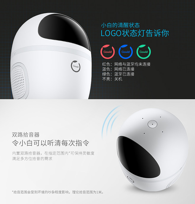 Gowild公子小白青春版 專為兒童打造的智能語(yǔ)音機(jī)器人